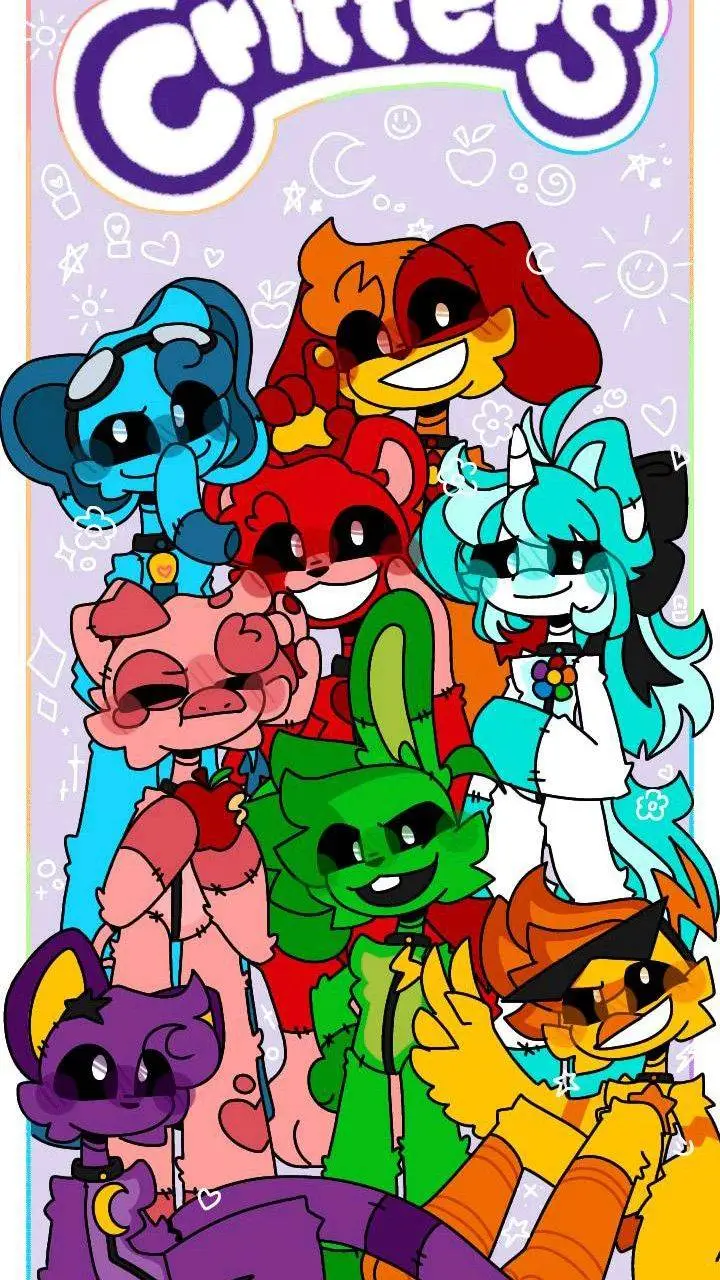 ai character: smileing critters background