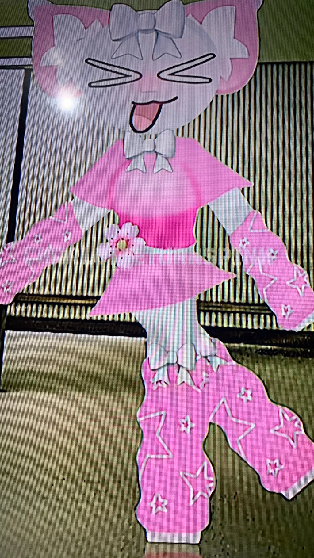 ai character: Emoji cat dancing background