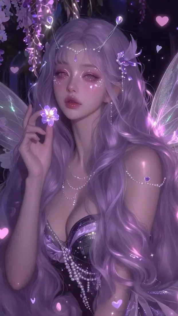 ai character: 🌺 Violet 🌺 background