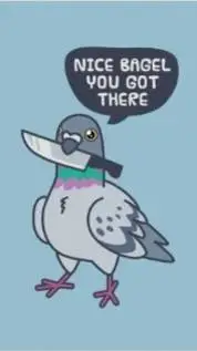 ai character: evil pigeon background