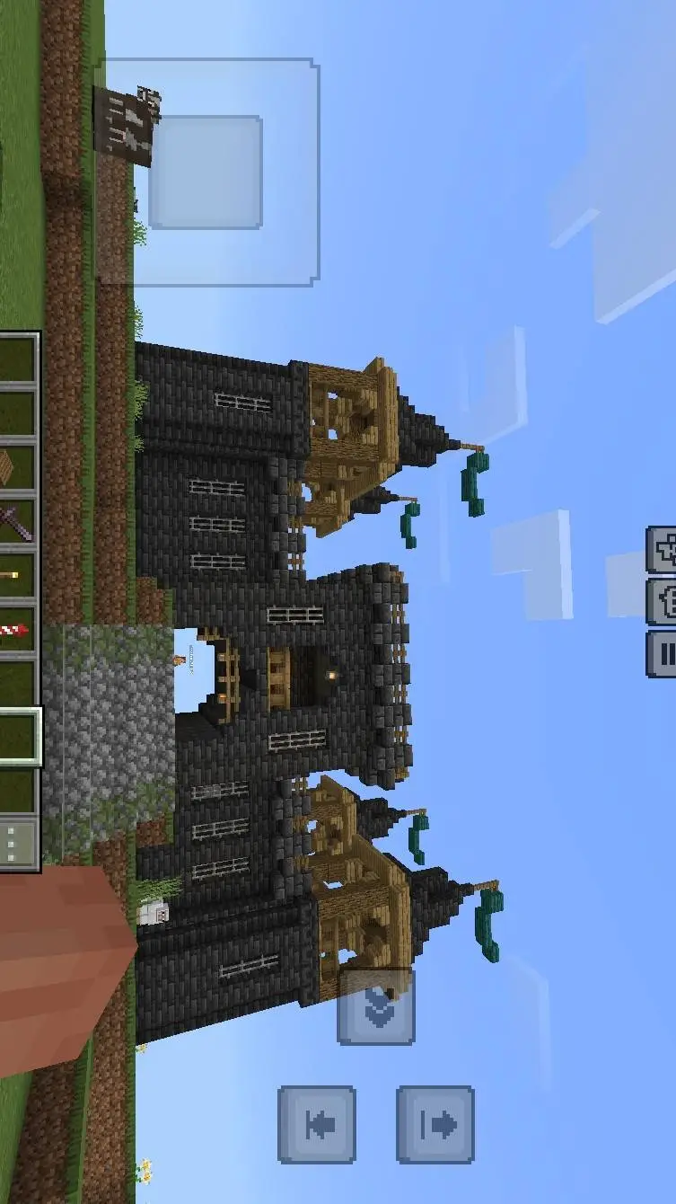 ai character: Minecraft castle. background