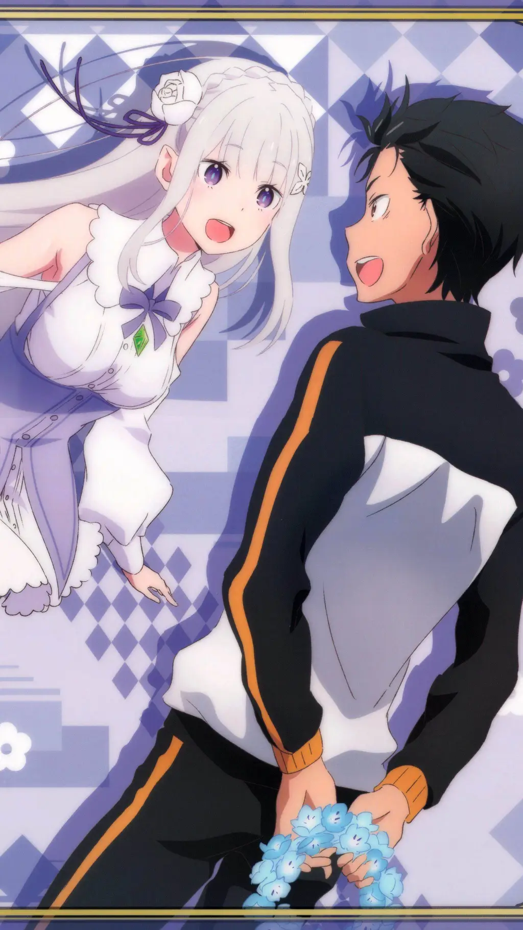 ai character: Subaru et Emilia background