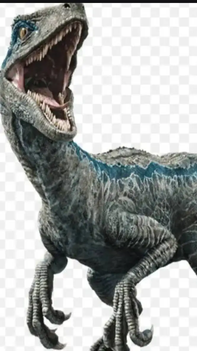 ai character: blue x pyroraptor  background