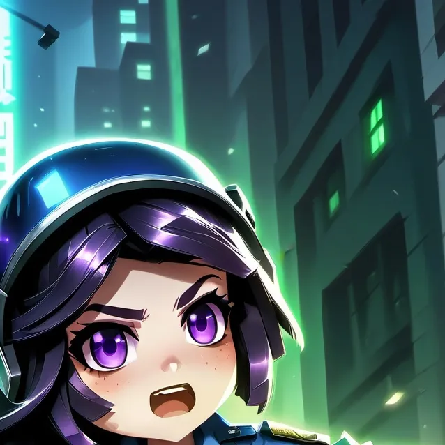 chat with ai character: purple girl