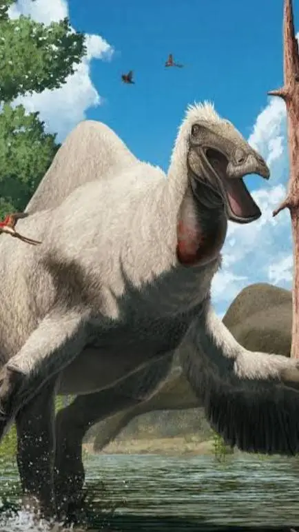 ai character: 🦕DEINOCHEIRUS 🦖 background