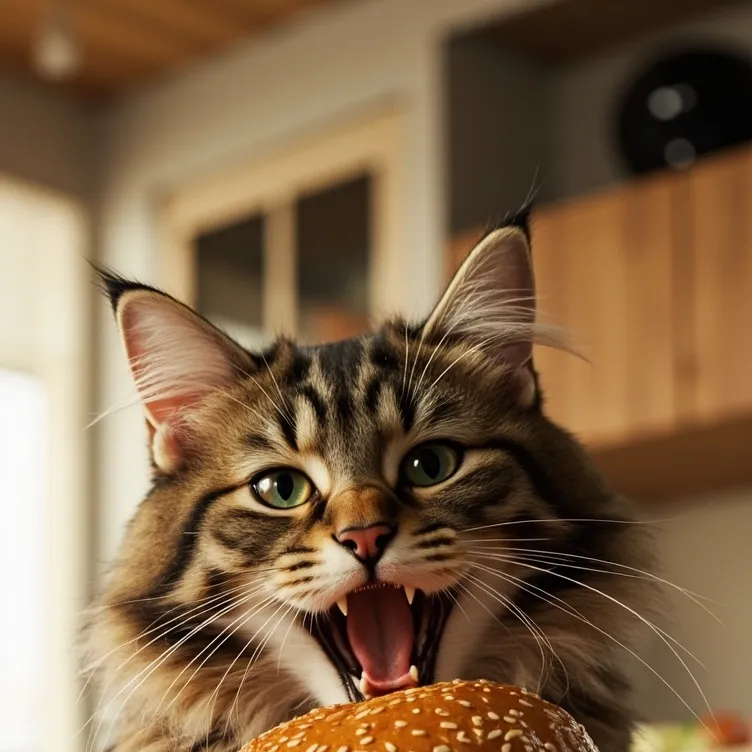 chat with ai character: Burger Cat