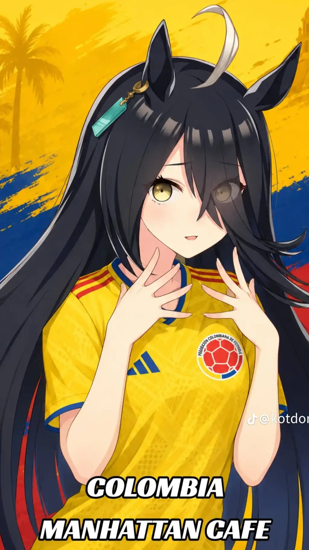 ai character: café Colombiana background