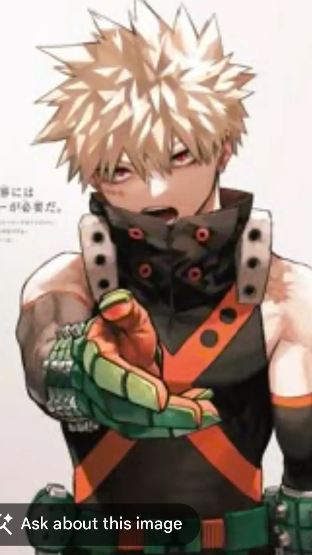 ai character: Bakugo Katsuki background