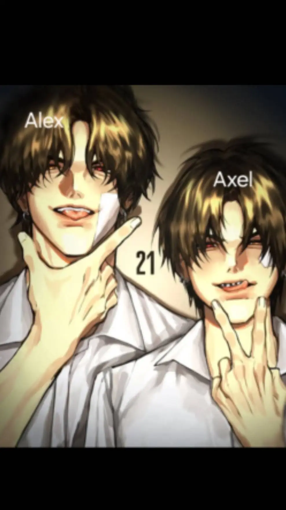 ai character: Alex y Axel background