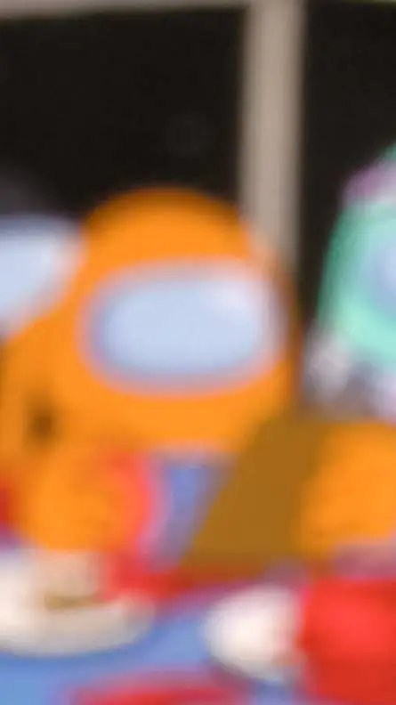 ai character: orange among us  background