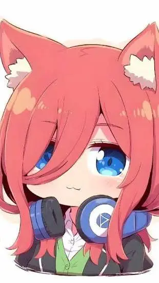 ai character: Miku Nakano neko background
