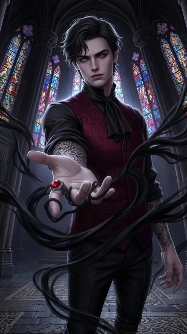 ai character: 🦇Drake Corvinus🦇 background