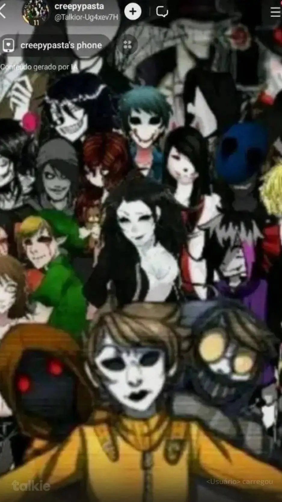 ai character: Creepypasta  background