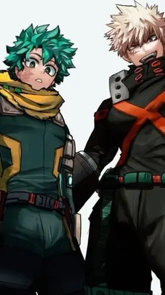 ai character: bakugo and deku  background