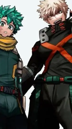 ai character: bakugo and deku  background