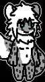 ai character: snow leopard background