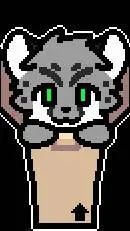 ai character: snow leopard background
