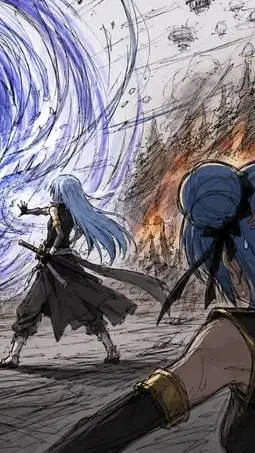 ai character: velgrynd vs rimuru background