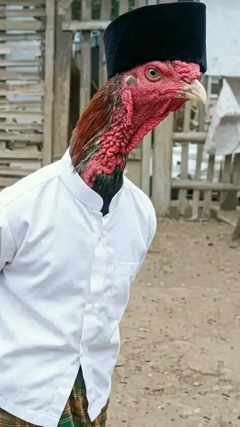 ai character: pak ustadz chicken background