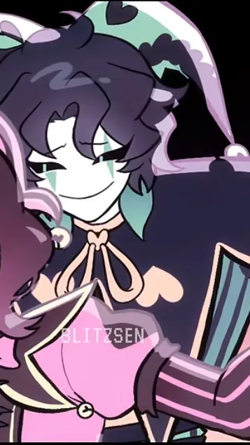 ai character: Harlequin  background