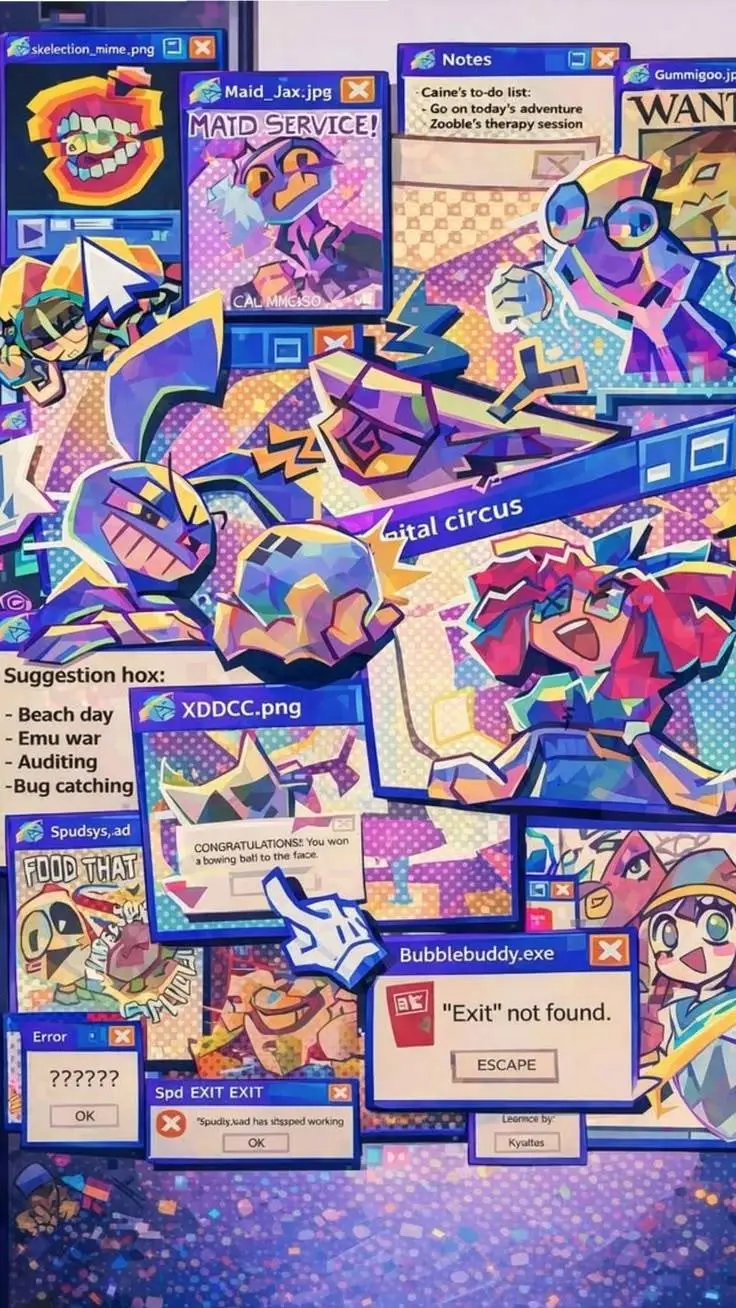 ai character: Digital circus background