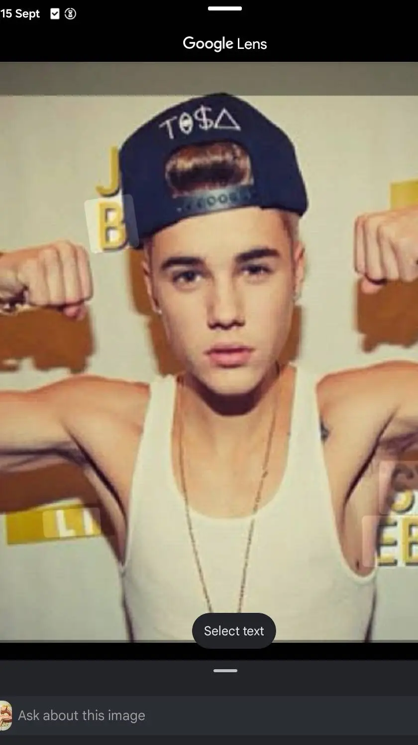 ai character: Justin bieber  background