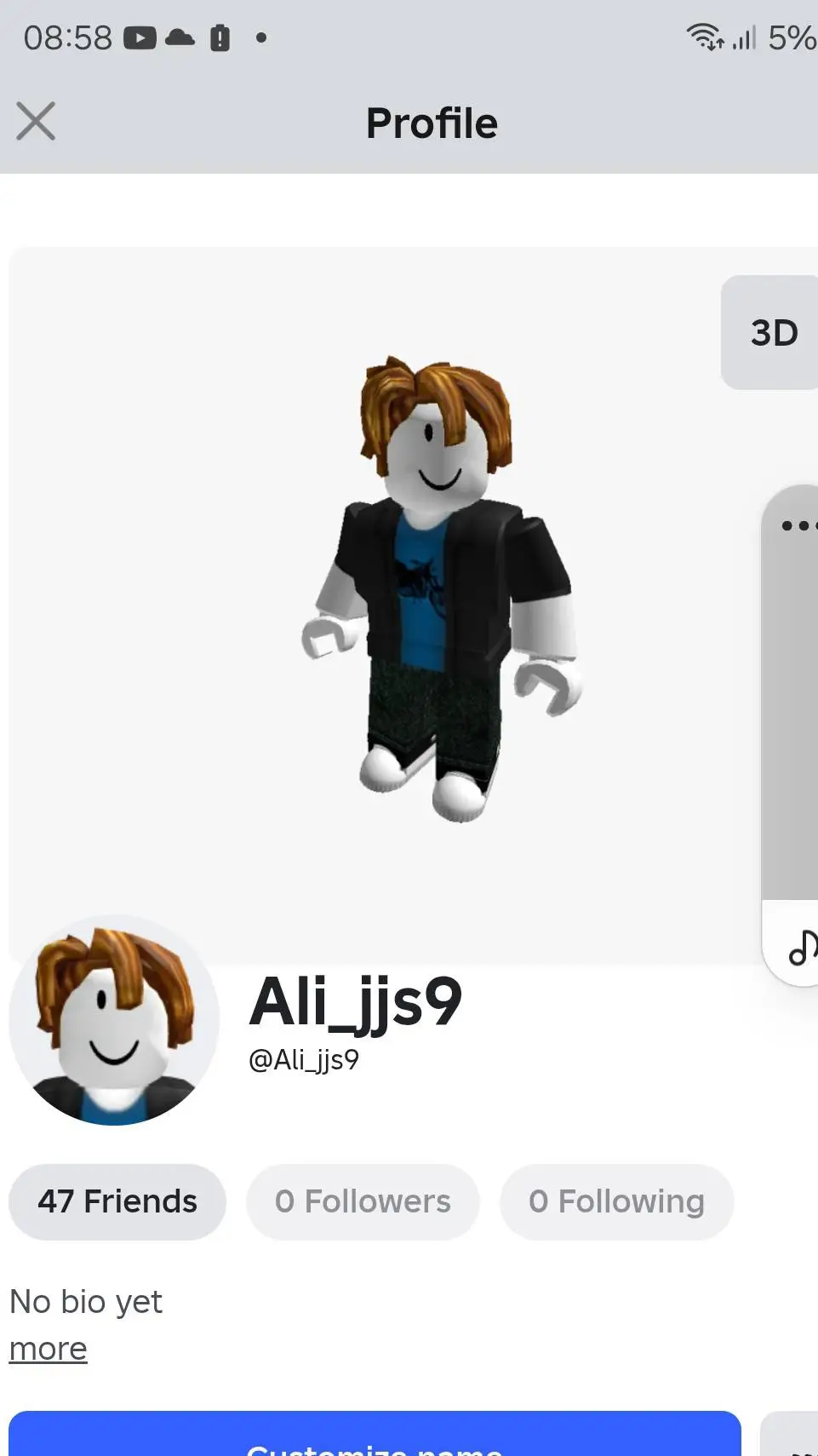 ai character: Ali  background