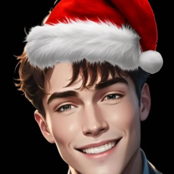chat with ai character: joe in Santa hat