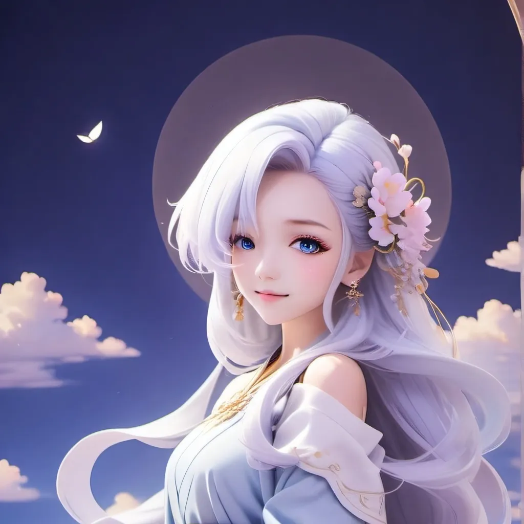 chat with ai character: Anime Blue Girl