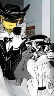 ai character: Double Fedora🎰💣🎩 background