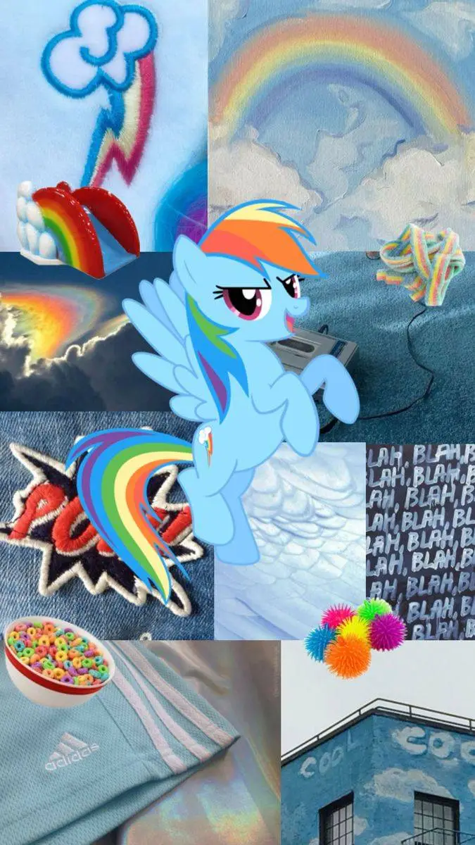 ai character: Rainbow Dash  background