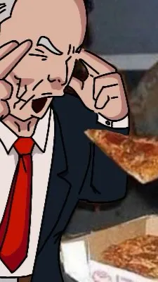 ai character: Invincible pizza  background
