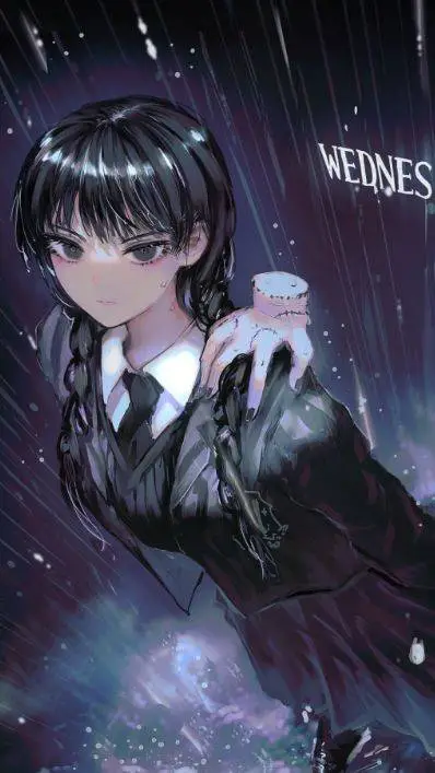 ai character: Wednesday Addams background