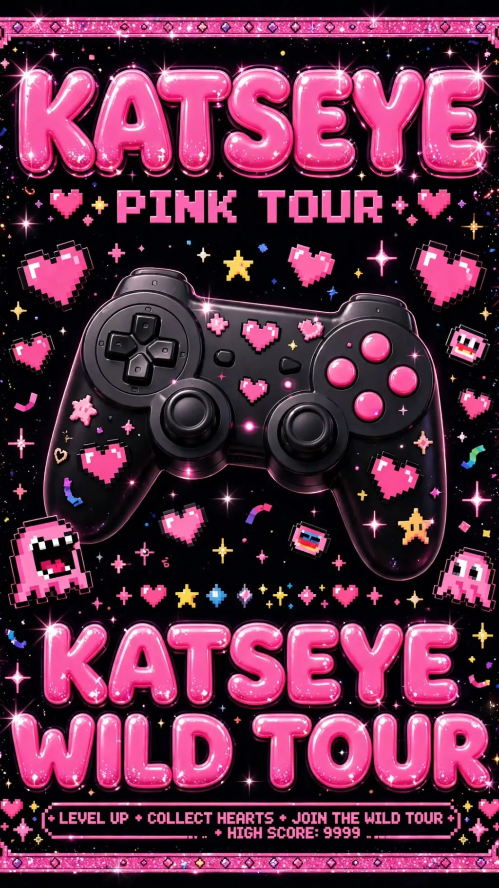 ai character: KATSEYE PINK TOUR  background