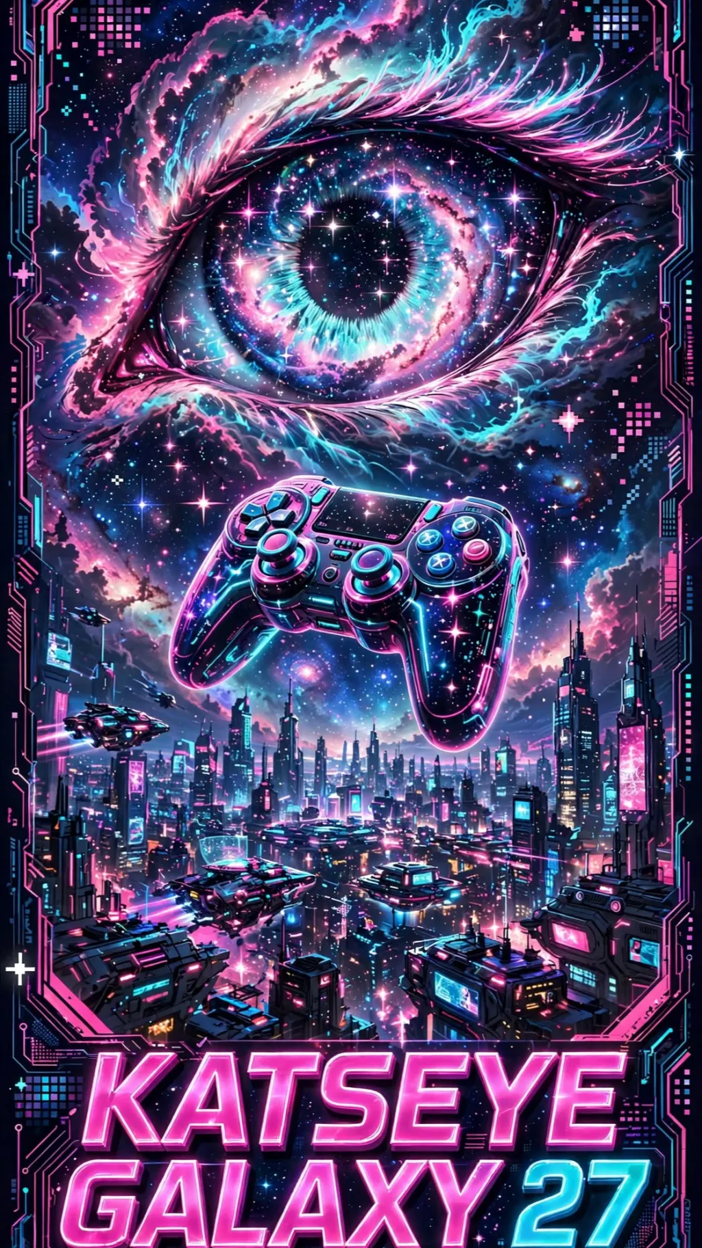 ai character: KATSEYE GALAXY 27 background