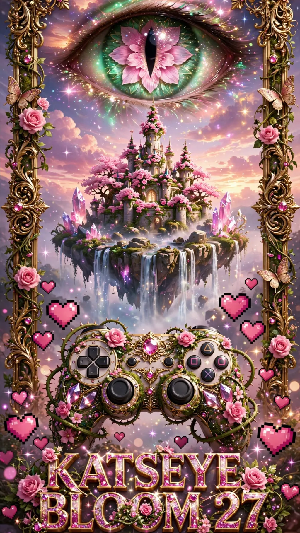 ai character: KATSEYE BLOOM 27 background