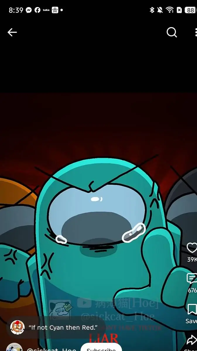 ai character: Among us cyan background