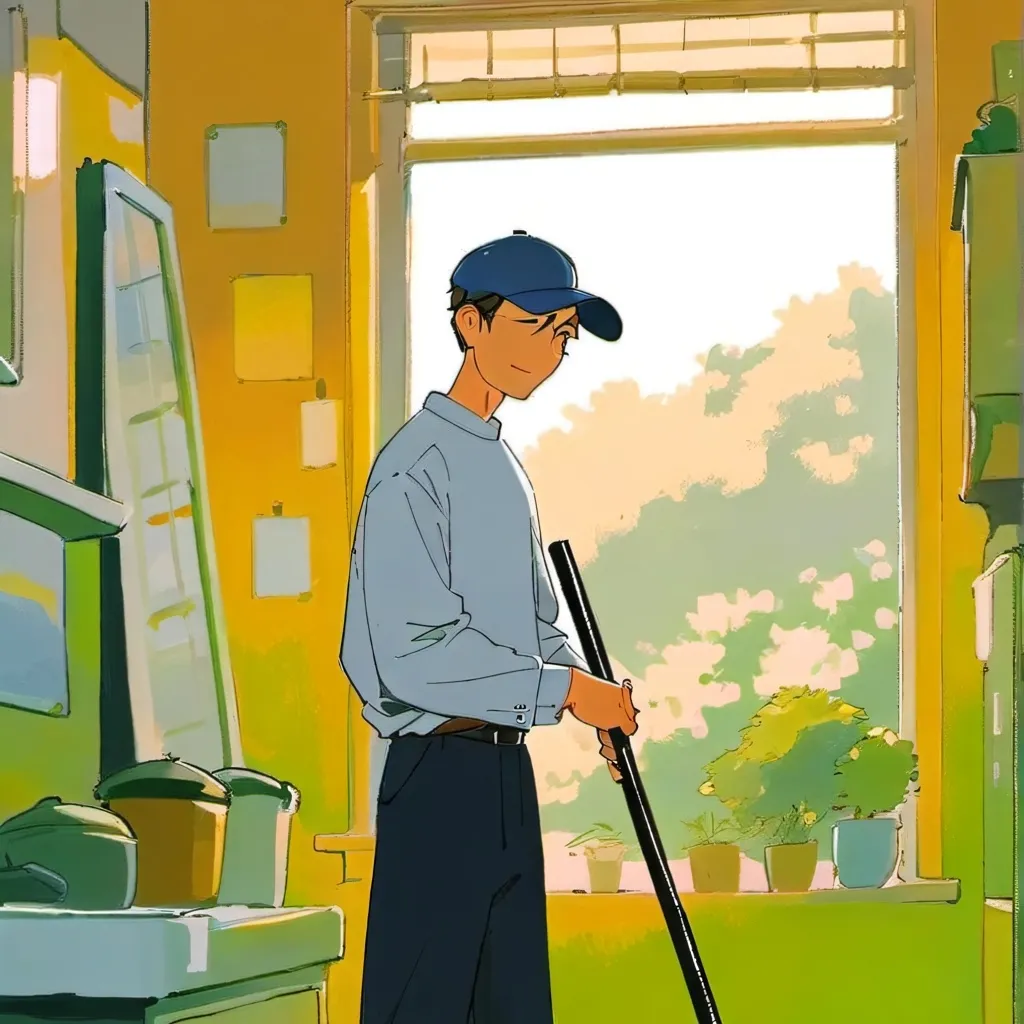 chat with ai character: clean guy