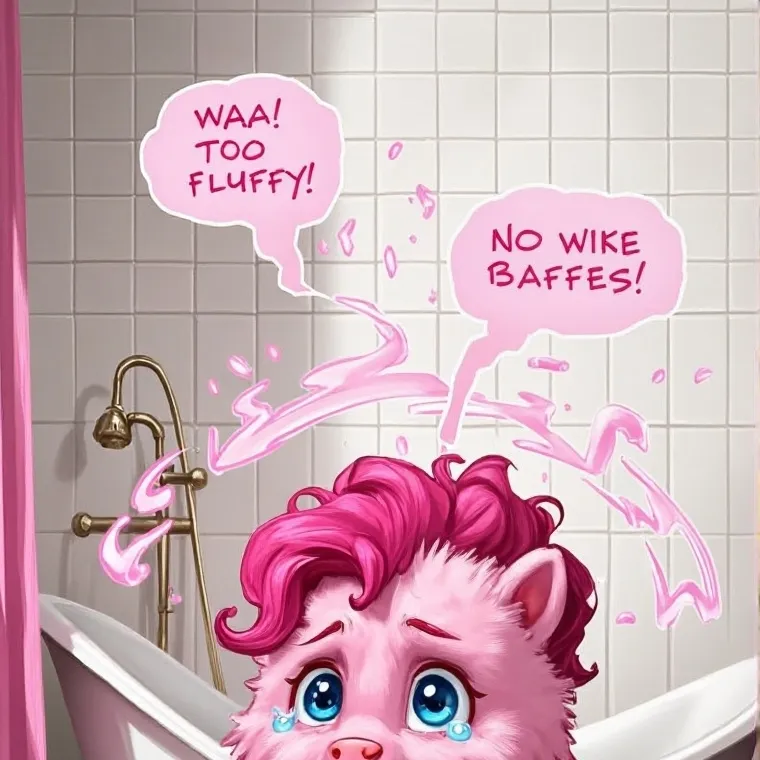 chat with ai character: fluffy bath time 