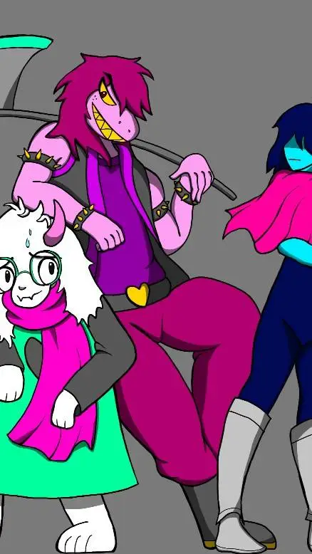 ai character: Ralsei and Susie background
