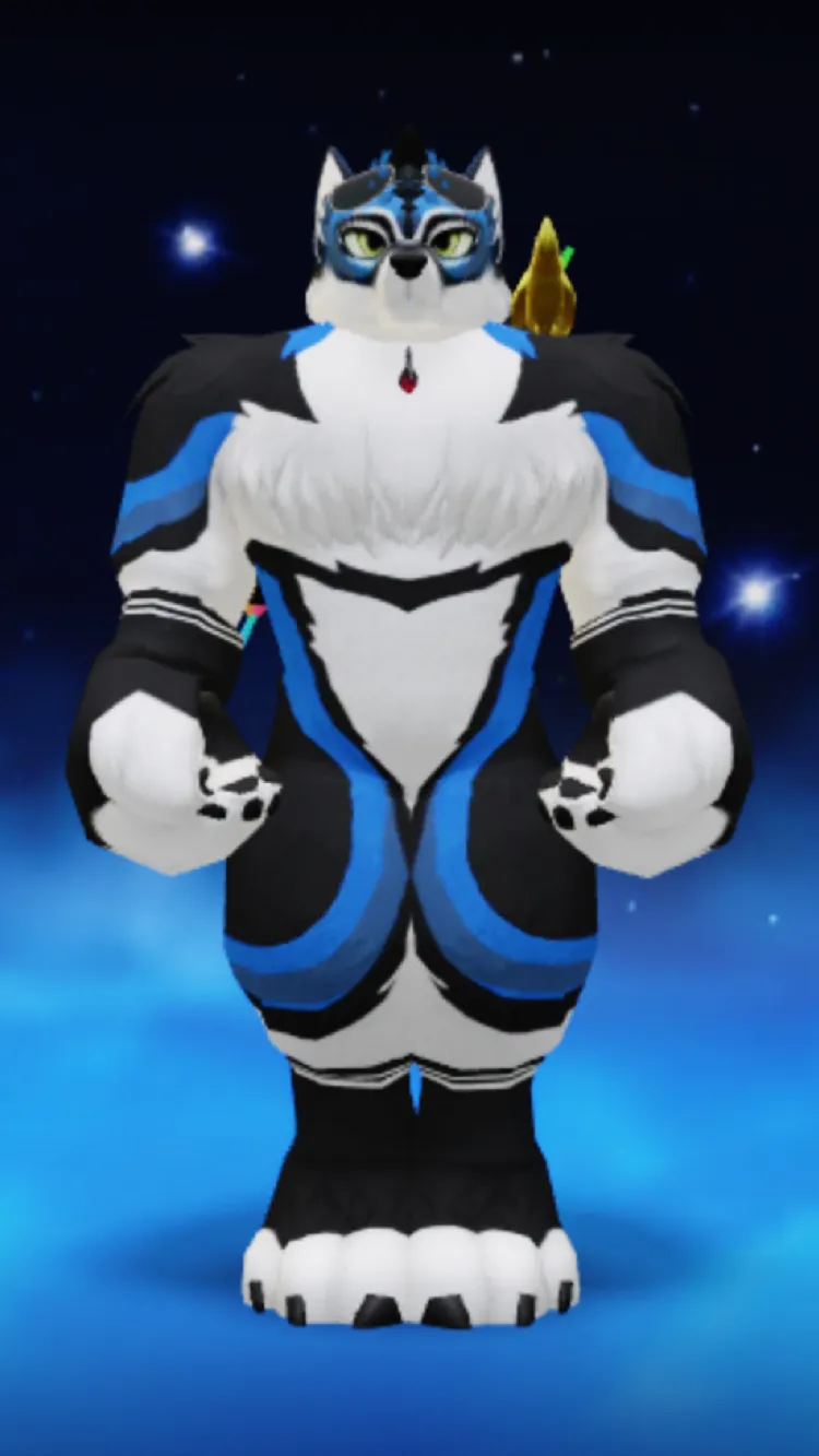 ai character: Azure the wolf 💙 background