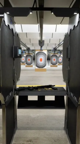 ai character: Shooting range background