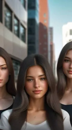 ai character: 3 girl background
