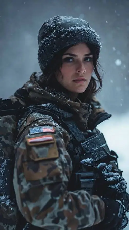 ai character: snow war background