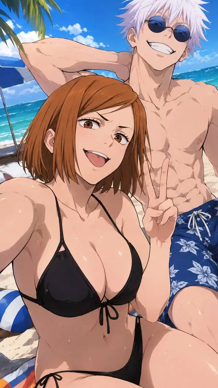ai character: nobara and gojo background