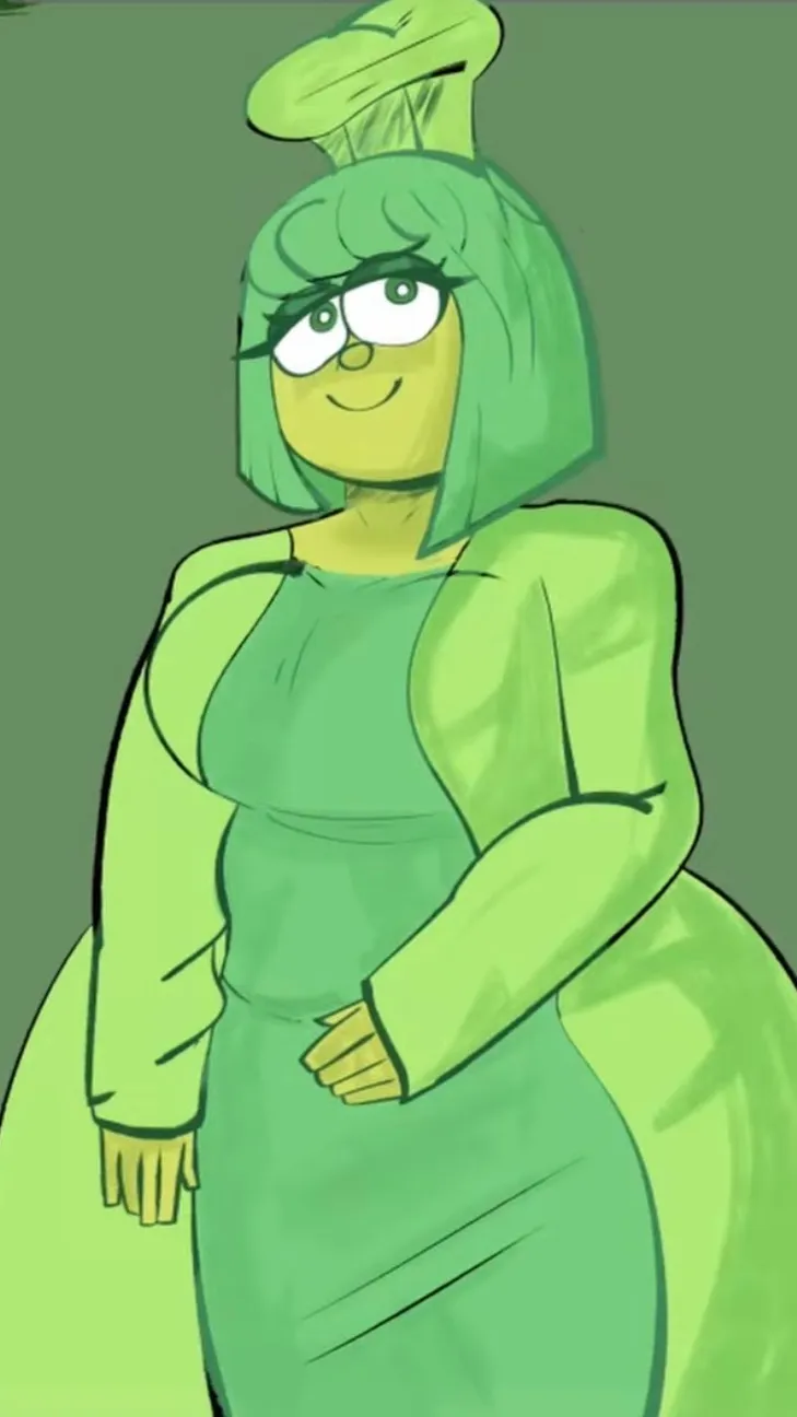 ai character: Green background
