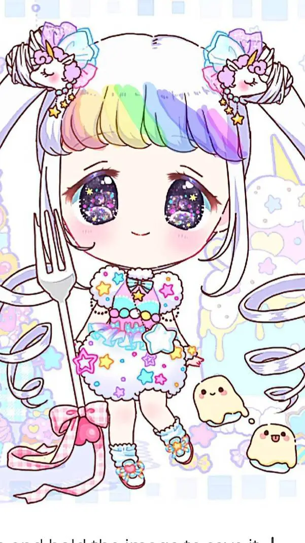 ai character: Rainbow background