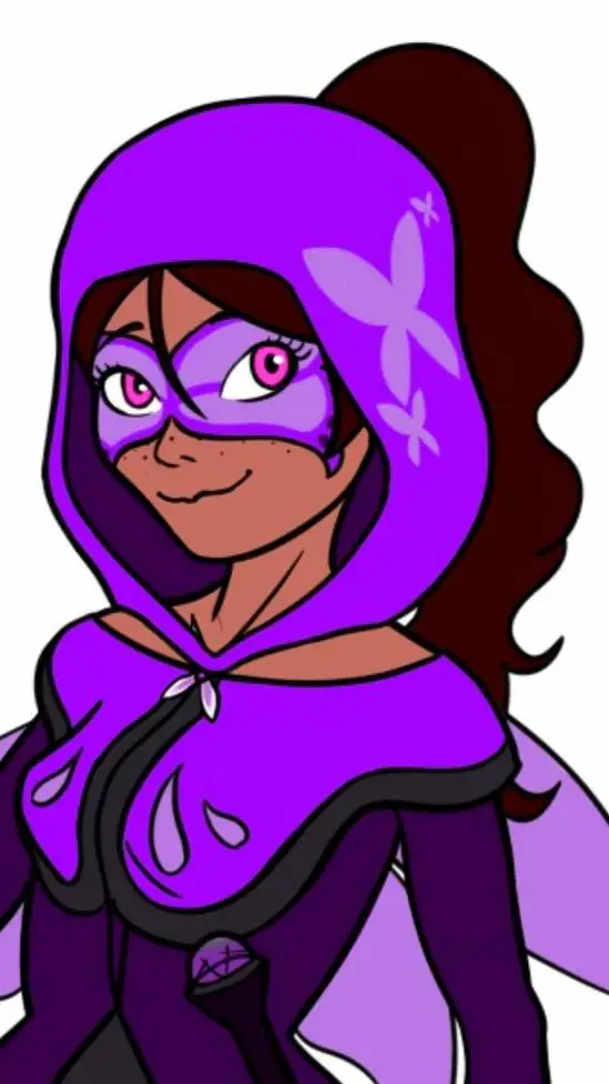 ai character: Purple Mariposa 🦋💜 background