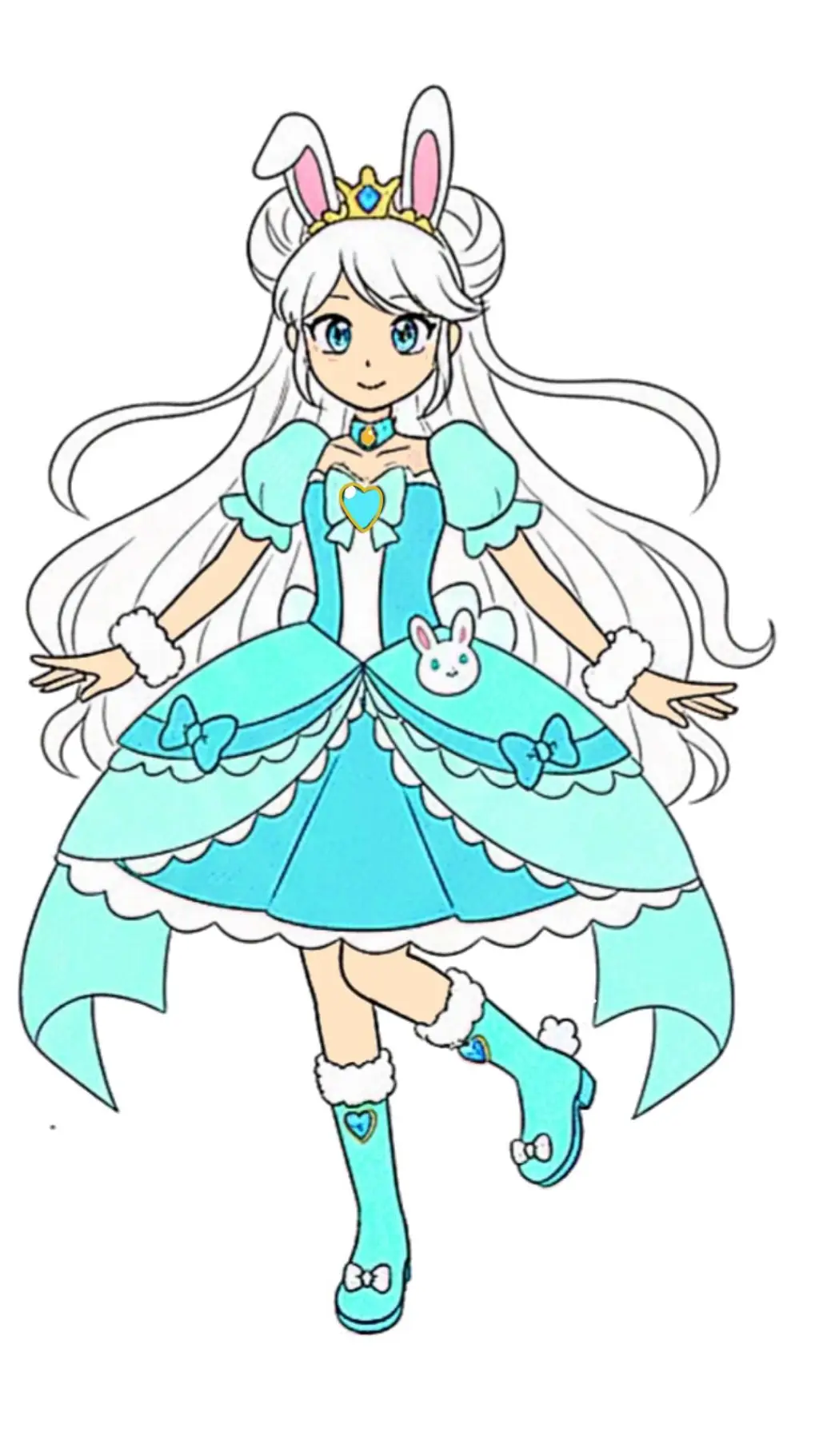 ai character: Princess Bunny 🐰 🩵 background