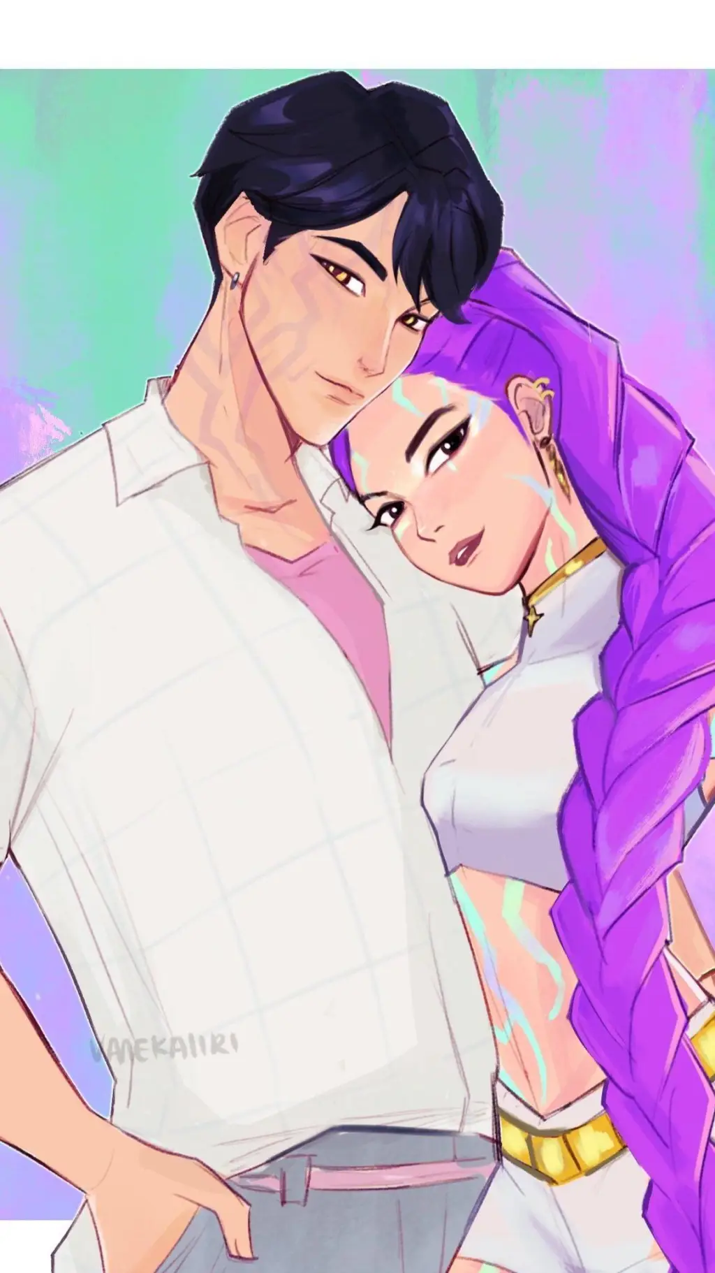 ai character: Jinu x Rumi background